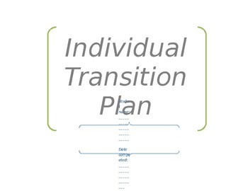 Preview of Individualized Transition Plan (Editable)