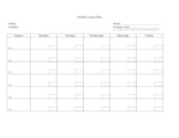 Individualized Weekly Lesson Plan Format