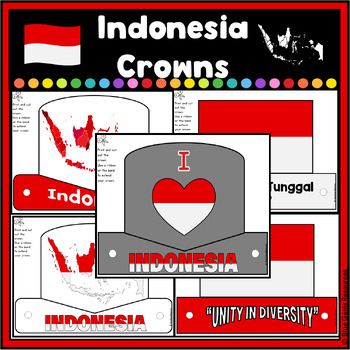 Preview of Indonesia Crowns/Hats/Headbands Set 2 | Map | Flags | Crowns