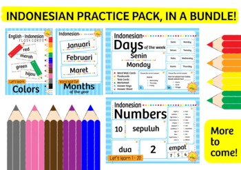 Preview of Indonesian Bundle: Days, Months, Numbers, Colors