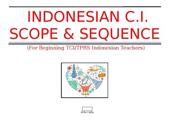 Preview of Indonesian CI Scope & Sequence For Beginning CI Indonesian Language Teachers