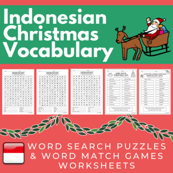 Preview of Indonesian Christmas Vocabulary Activities NO PREP | Hari Natal