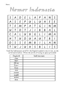 indonesian counting word search by nats classroom tpt