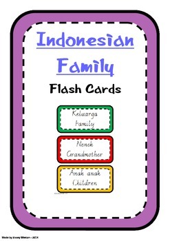 Preview of Indonesian Family Flashcards
