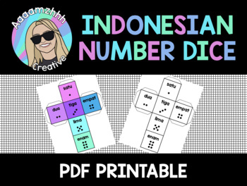Preview of Indonesian Number Paper Dice Printable