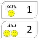 Indonesian Numbers 1 - 10 flash cards
