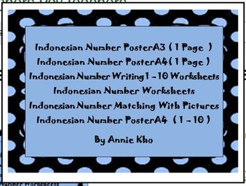 Preview of Indonesian Numbers and Worksheets