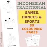 Indonesian Traditional Games, Dances and Sports Colouring Pages
