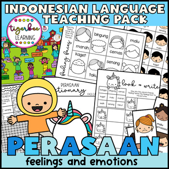 Preview of Indonesian feelings and emotions teaching pack