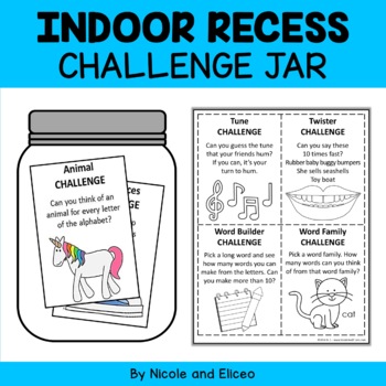 Preview of Indoor Recess Activities Jar