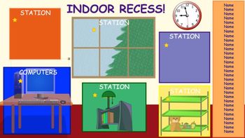 Preview of Indoor Recess - Station Chooser for the SmartBoard