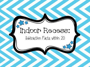 Preview of Indoor Recess: Subtraction within 20 Fact Fluency Interactive Math Slideshow