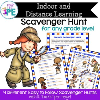 Preview of Indoor Scavenger Hunt - Perfect for Brain Breaks & P.E. Distance Learning @ Home