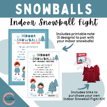 Indoor Snowball Fight Printable by TN Littles TPT