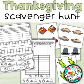 Preview of Indoor Thanksgiving Scavenger Hunt Math Activity