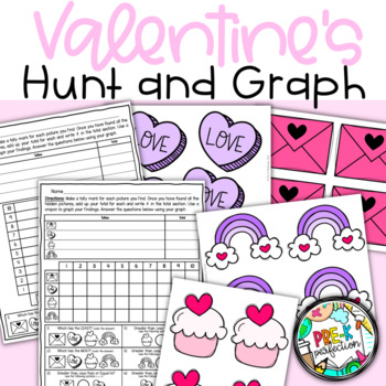 Preview of Indoor Valentine's Classroom Hunt and Graph Math Activity