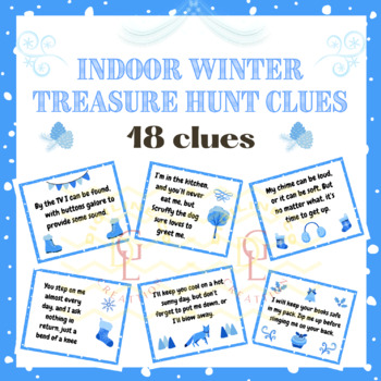 Preview of Indoor Winter treasure hunt brain breaks fun reading activities primary 4th 5th