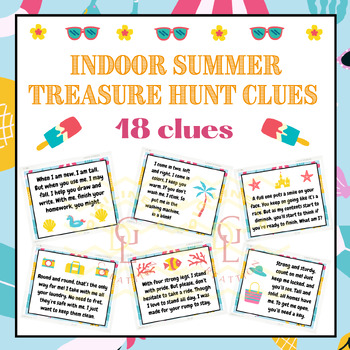 Preview of Indoor summer treasure hunt brain breaks fun reading activities primary 4th 5th