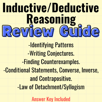 Preview of Inductive/Deductive Reasoning Review Study Guide/Laws of Logic/Exam Review