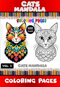 Preview of Indulge in Creativity with Cat Mandala Coloring Sheets VOL 5