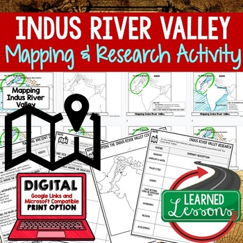 Indus River Valley Map Activity and Research, Mapping Ancient India