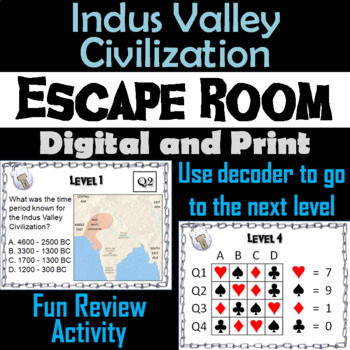 Preview of Indus River Valley Civilization Activity Escape Room