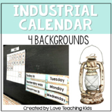 Modern Farmhouse Classroom Decor Calendar Set - Industrial