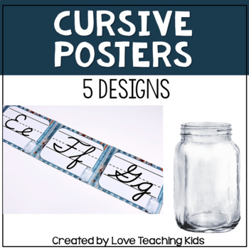 Preview of Modern Farmhouse Classroom Decor Cursive Posters - Industrial Chic Decor