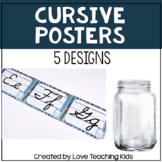 Modern Farmhouse Classroom Decor Cursive Posters - Industr