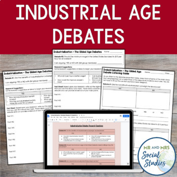 Preview of Industrial Revolution Activities: 4 Debates about Industrialization