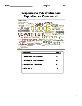 Preview of Industrial Revolution - Capitalism vs Communism - Adam Smith vs Karl Marx