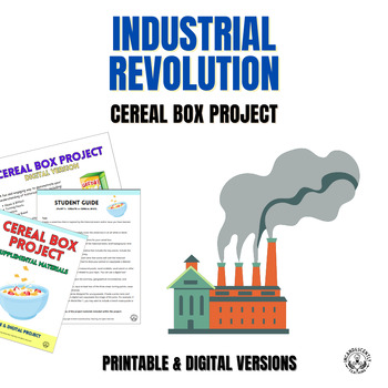 Preview of Industrial Revolution Cereal Box Project: Printable & Digital Resource