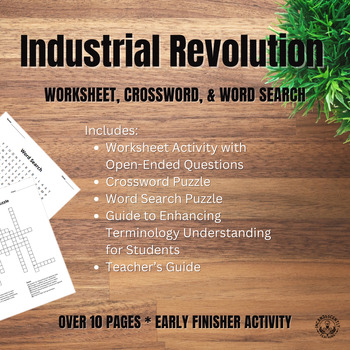 Preview of Industrial Revolution Crossword Puzzle, Word Search & Worksheet: Early Finish