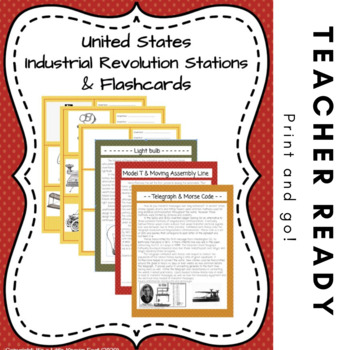 Preview of Industrial Revolution Invention Stations, Research & Flashcards