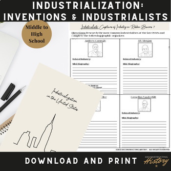 Preview of Industrial Revolution- Inventions & Industrialists Graphic Organizers (8th-12th)