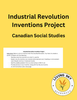 Preview of Industrial Revolution Inventions Project - History 10 Saskatchewan
