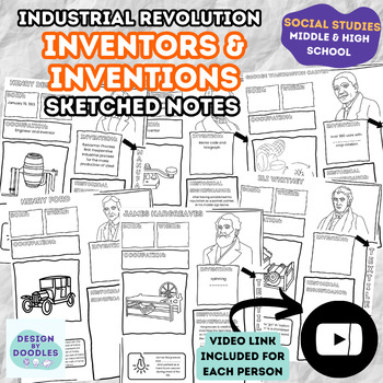Preview of Industrial Revolution 21 Inventors & Inventions Sketched Design HUGE BUNDLE