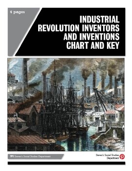 Preview of Industrial Revolution Inventors and Inventions Chart and Key