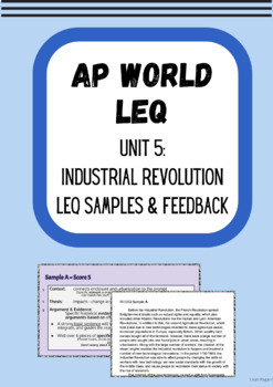 Preview of Industrial Revolution LEQ Practice with Samples & Feedback [AP World Unit 5]