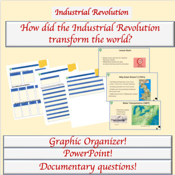 Preview of Industrial Revolution Lesson Plan | Powerpoint | Graphic Organizer | Documentary