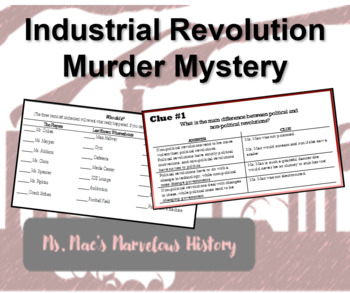 Preview of Industrial Revolution Murder Mystery Review Game- Editable!