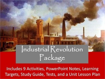 Preview of Industrial Revolution Unit Notes, Activities, & Test Bundle