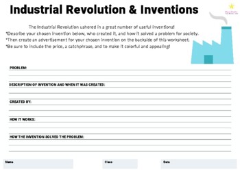 Preview of Industrial Revolution - Pick an Invention & Make an Advertisement!