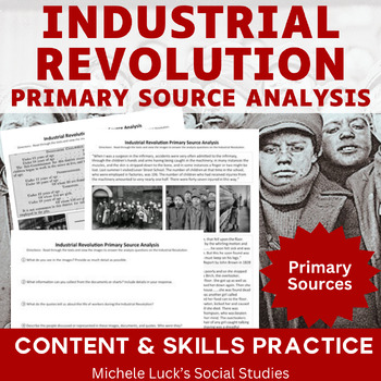 Preview of Industrial Revolution Primary Source Analysis Activity