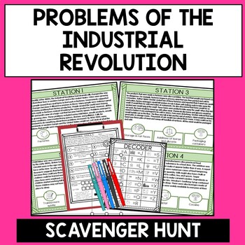 Preview of Industrial Revolution Problems - Scavenger Hunt Reading Comprehension Activity