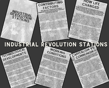 Preview of Industrial Revolution Stations w/bonus Capitalism & Communism warmup activity