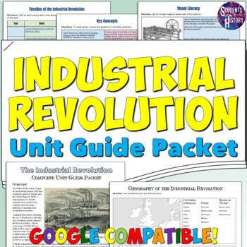 Preview of Industrial Revolution Study Guide Activity Packet: Timeline, Map, & People