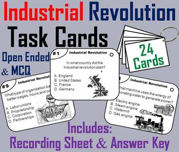 Preview of Industrial Revolution Task Cards Activity