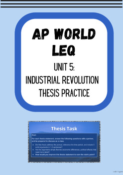 thesis for industrial revolution