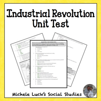 Preview of Industrial Revolution Unit Test Assessment M/C and Open Response